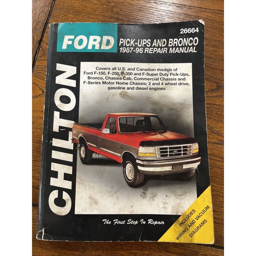 Chilton 26664 Ford Pick-Ups and Bronco 1987-96 Repair Manual with Diagrams DIRTY